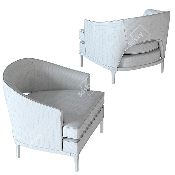 Lounge Armchair: Sleek and Stylish Design 3D model image 4