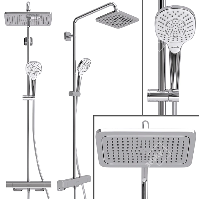 Luxury Shower System: Hansgrohe Croma E Showerpipe 280 3D model image 1