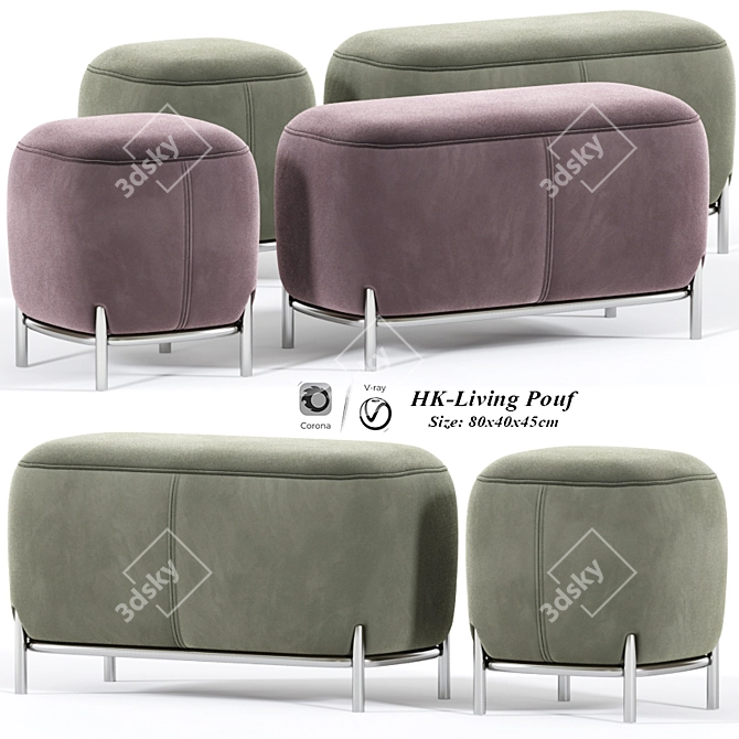 Cozy Home: HK Living Pouf 3D model image 1