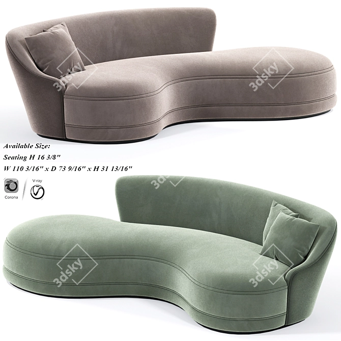 Elegant Curve Sofa: Modern Design 3D model image 1