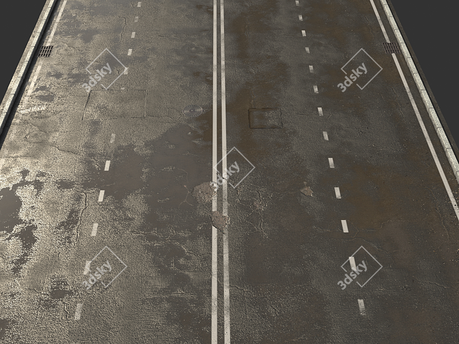 Rainy Road Texture Bundle 3D model image 3