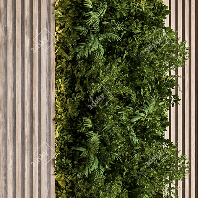 Wooden Vertical Garden - Wall Art 3D model image 3