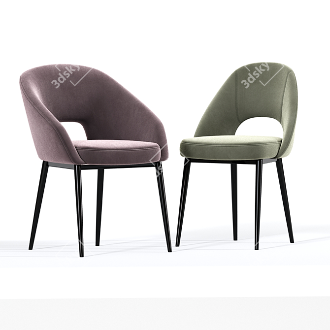 Sleek Cullaville Dining Chair 3D model image 2