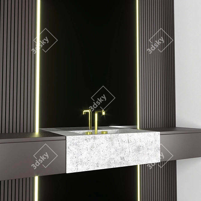 Modern Bathroom Furniture Set 3D model image 2