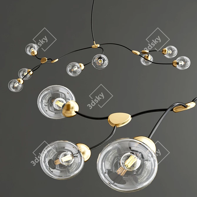 Elegant Ivy Pendant Light 3D model image 1