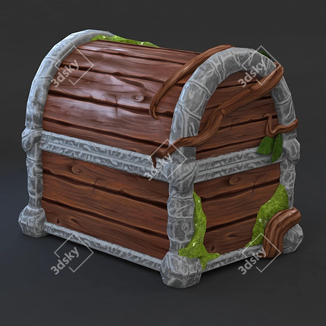 Enchanted Wooden Chest 3D model image 3