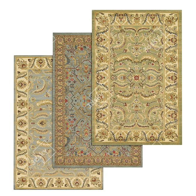 Luxury Carpet Set: High-Quality Textures 3D model image 1