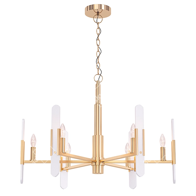 Minimalist Marble Accented American Style Chandelier 3D model image 1