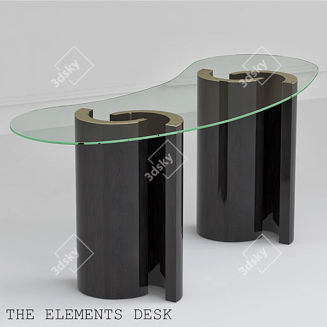 Sleek Elements Desk: Contemporary Design 3D model image 1