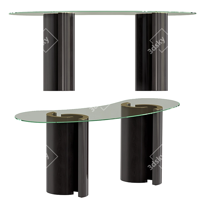 Sleek Elements Desk: Contemporary Design 3D model image 3