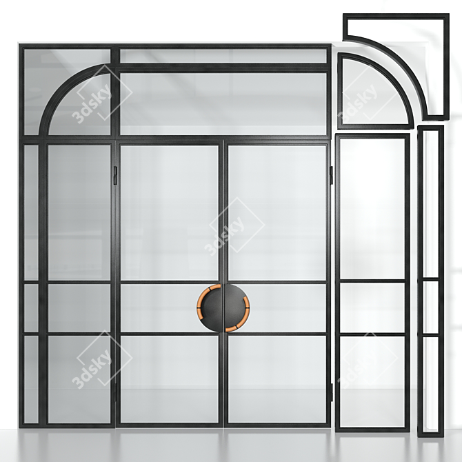 Title: Loft Glass Partition 3D model image 4