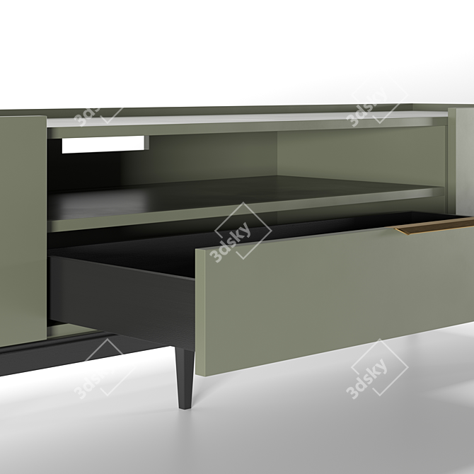 Modern TV Cabinet with Drawer & Folding Fronts 3D model image 3