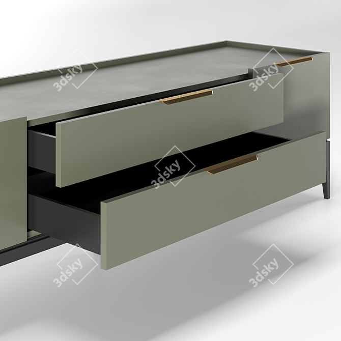 Metropolitan Cabinet: 2 Drawers, Folding Fronts 3D model image 3