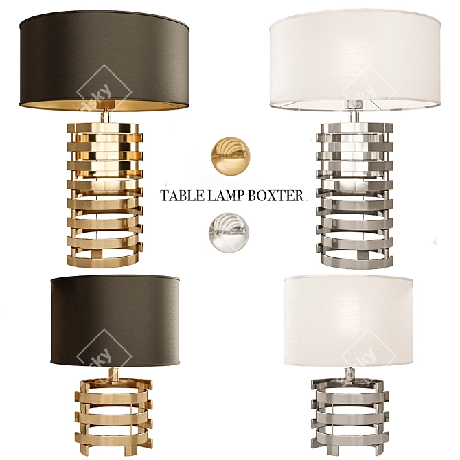 Elegant Baxter Table Lamp: Choose Gold or Nickel Finish 3D model image 1