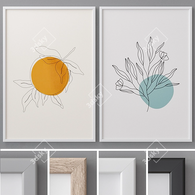 Modern Abstract Paintings, 60x90 cm 3D model image 1
