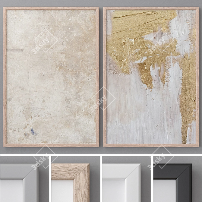 Modern Abstract Photo Frames Set 3D model image 1