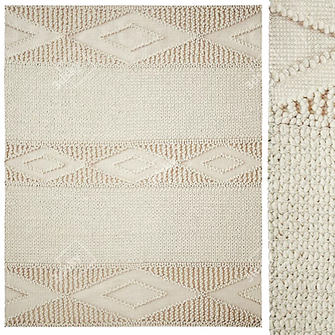 Serena & Lilly Macramé Wool Rug 3D model image 1