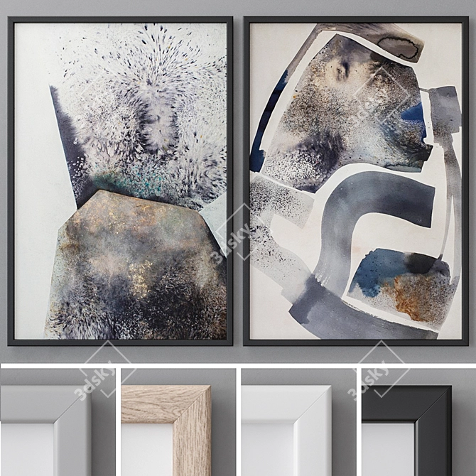 Modern Abstract Frames Set 3D model image 1