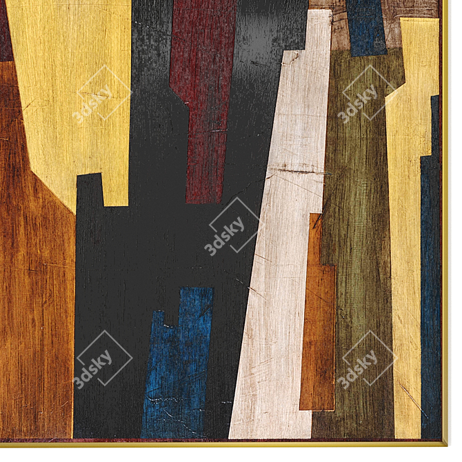 Piano Art Frams Set - Modern Wooden Frames 3D model image 3