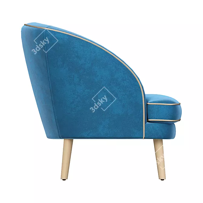 Glamour Velvet Accent Chair 3D model image 2