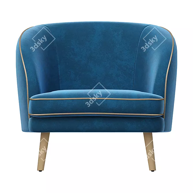 Glamour Velvet Accent Chair 3D model image 3