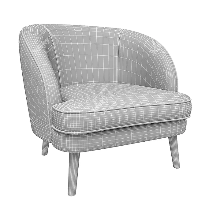 Glamour Velvet Accent Chair 3D model image 4