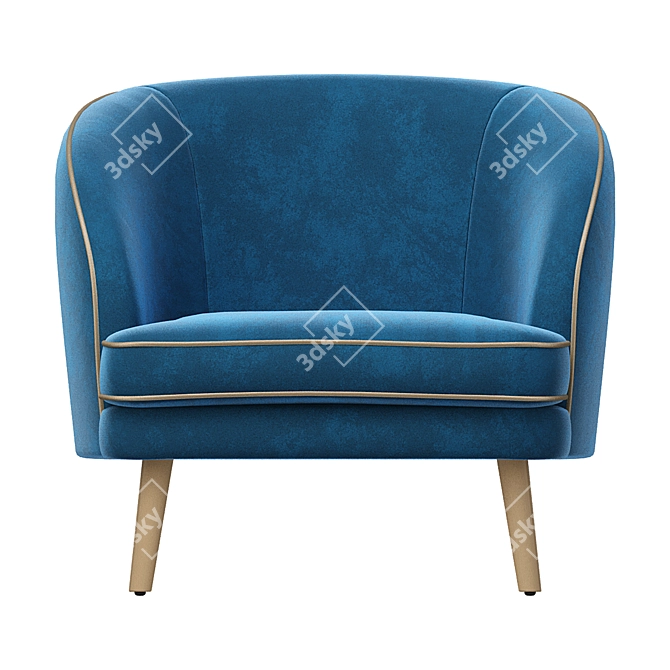 Glamour Velvet Accent Chair 3D model image 6