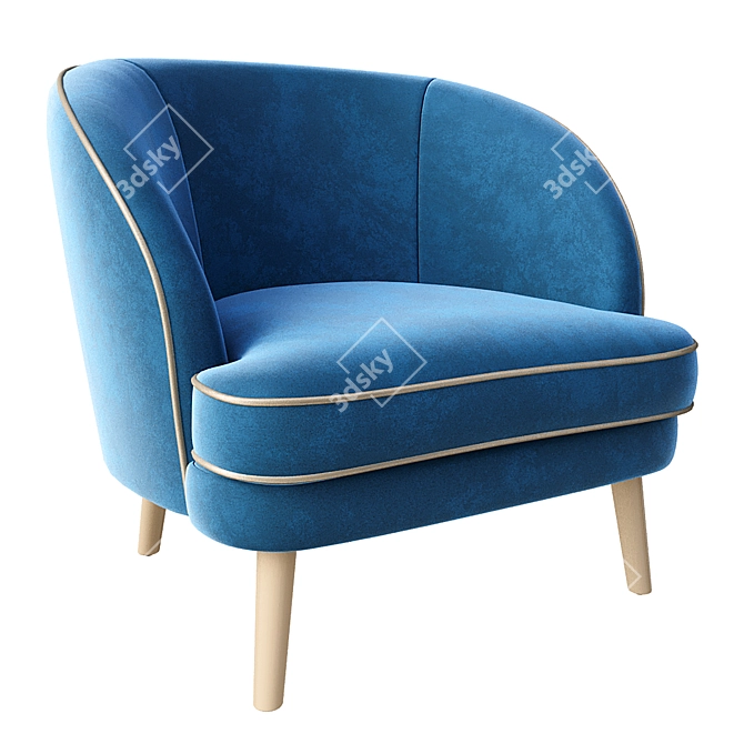 Glamour Velvet Accent Chair 3D model image 7