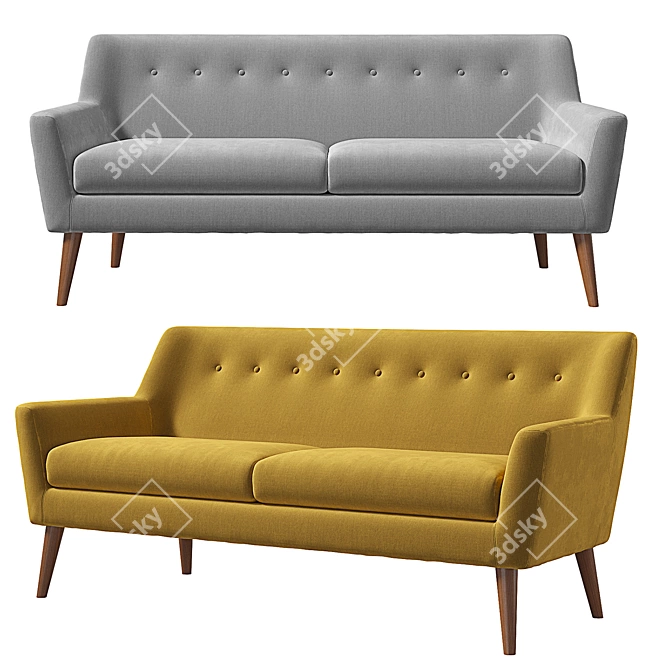 Vita KAZA Sofa: Compact, Stylish, Functional 3D model image 1