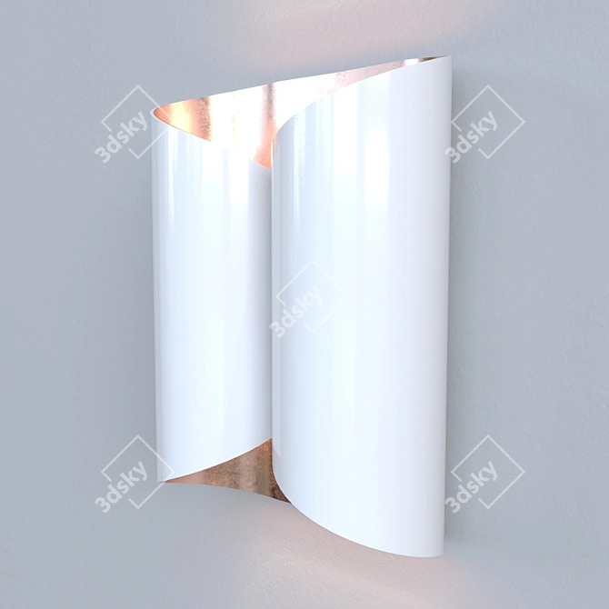 Minimalist Ringlet Sconce: Black or White 3D model image 3