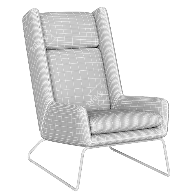 Hicks Modern Armchair: Sleek & Stylish 3D model image 4