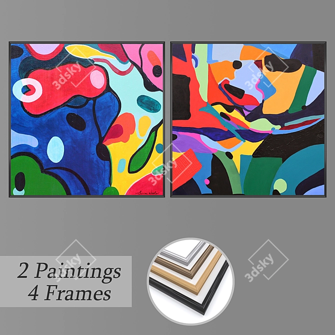 Decorative Wall Art Set 2676 3D model image 1