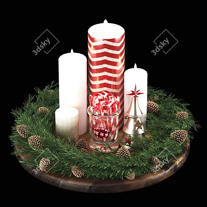 Festive Tabletop Holiday Decoration 3D model image 1