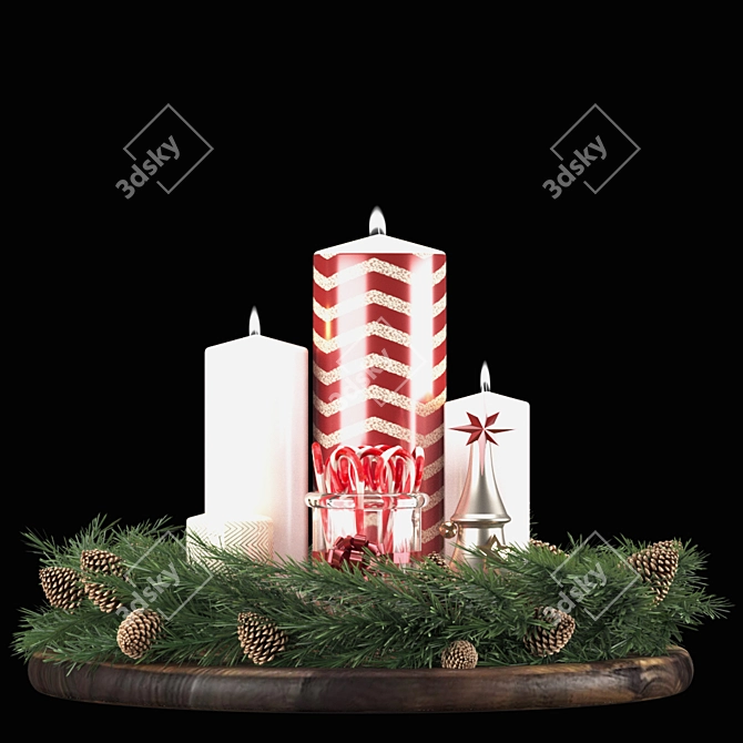 Festive Tabletop Holiday Decoration 3D model image 2