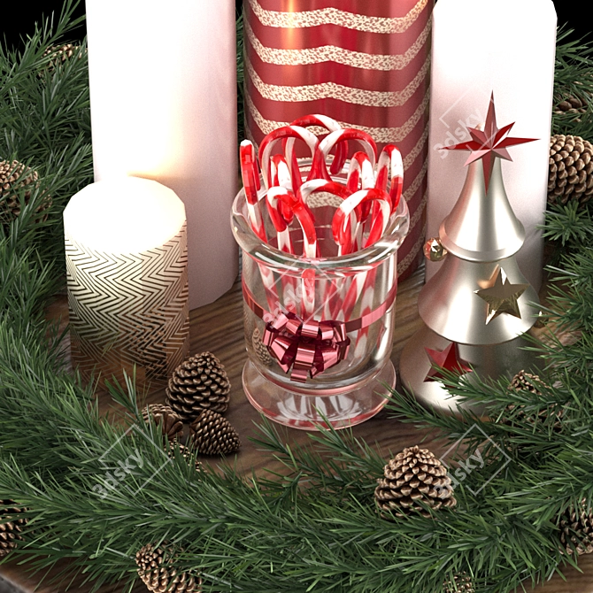 Festive Tabletop Holiday Decoration 3D model image 3