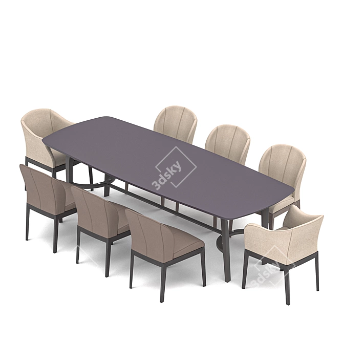 Giorgetti Normal Set: Elegant Table & Chair 3D model image 2