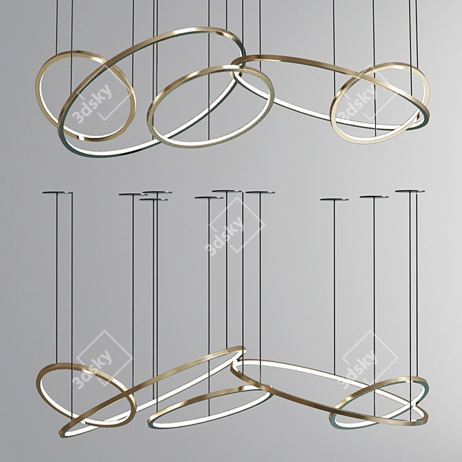 Elegant Lohja Tornio Chandelier 3D model image 2