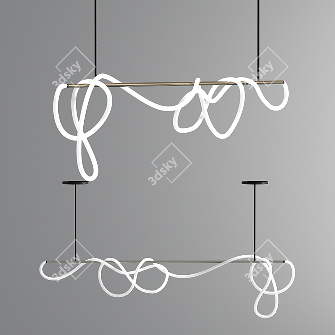 Elegant Luke Lamp Ceiling Chandelier 3D model image 2