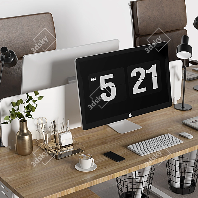 Modern Office Furniture Set 3D model image 2