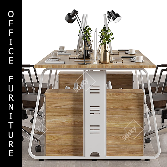 Modern Office Furniture Set 3D model image 3