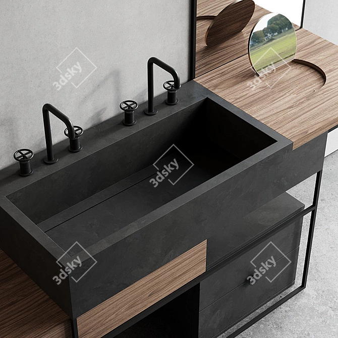 Italgraniti ACQUA Double Vanity Unit 3D model image 2