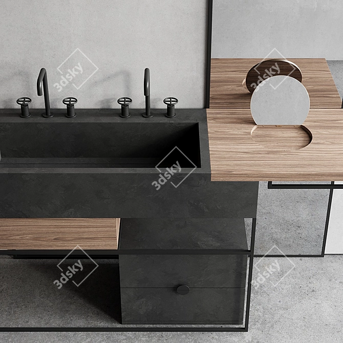 Italgraniti ACQUA Double Vanity Unit 3D model image 3