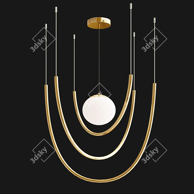 Modern Gaudi Pendant Light 3D model image 2