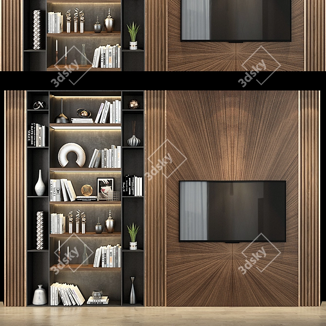 Modern TV Stand Shelf 3D model image 1