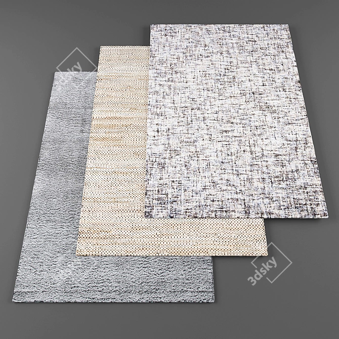 Luxury Rug Set: 5 Exquisite Pieces and Premium Textures 3D model image 1