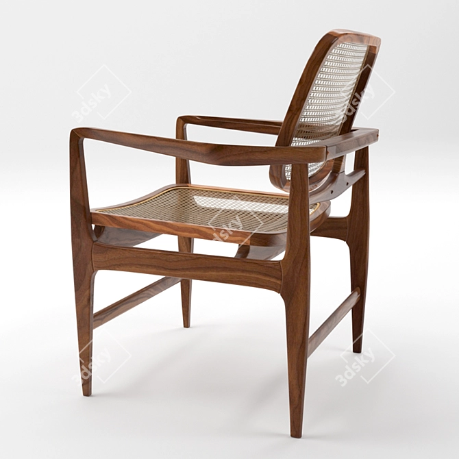 Oscar Mid-Century Armchair 3D model image 4