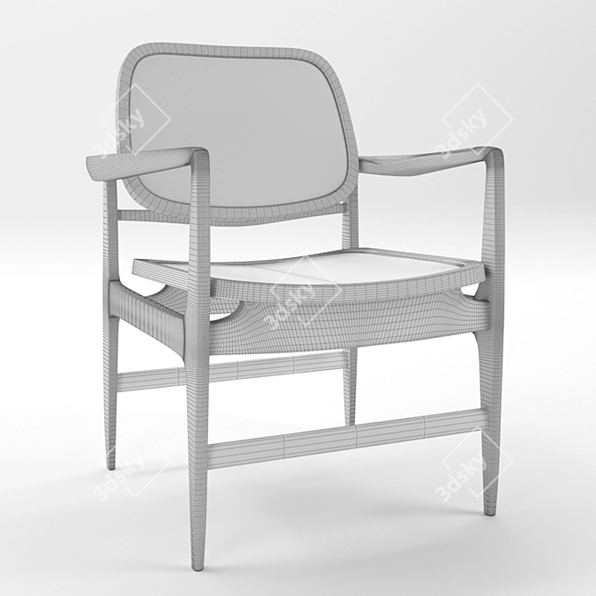 Oscar Mid-Century Armchair 3D model image 6