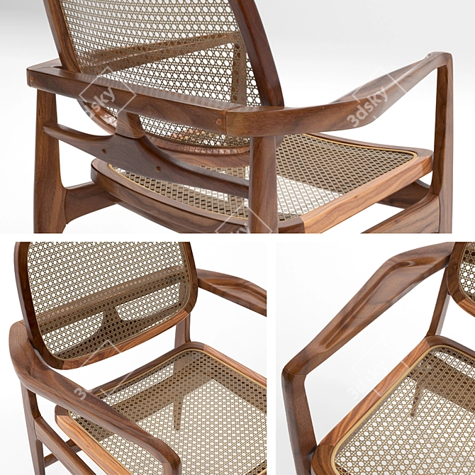 Oscar Mid-Century Armchair 3D model image 7