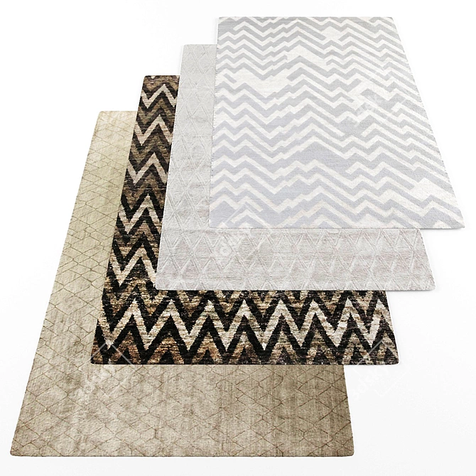 Modern Style Rug Set 3D model image 1