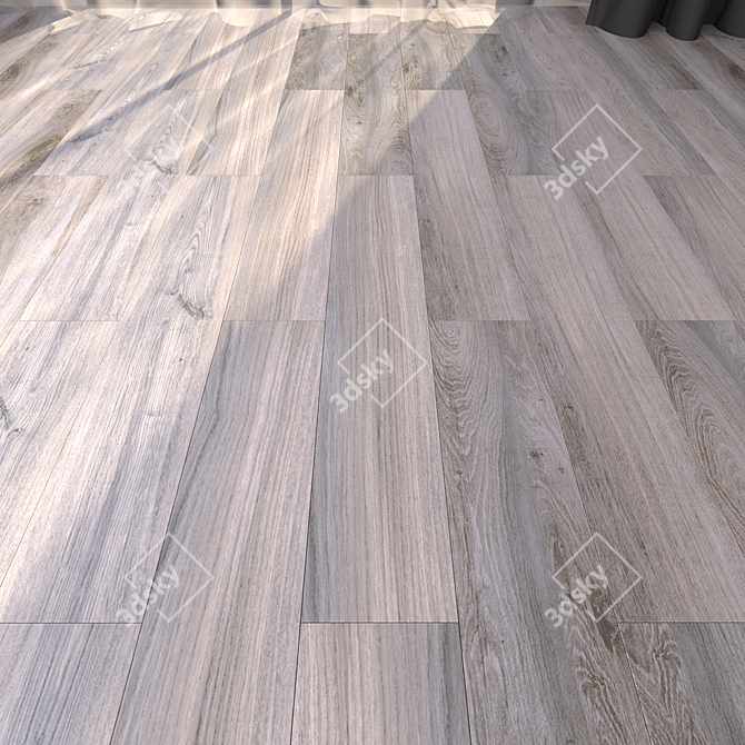 Everwood Grey Parquet Tiles - 15x90 cm 3D model image 1